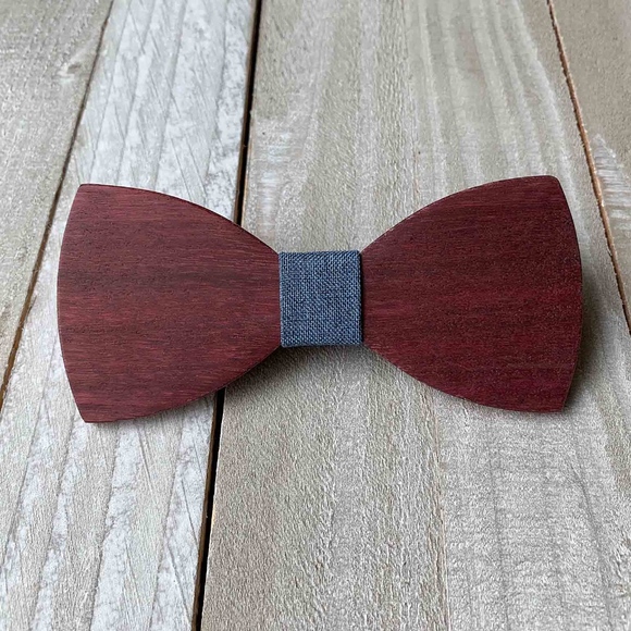 Men's Wooden Bow Tie - Picture 1 of 6